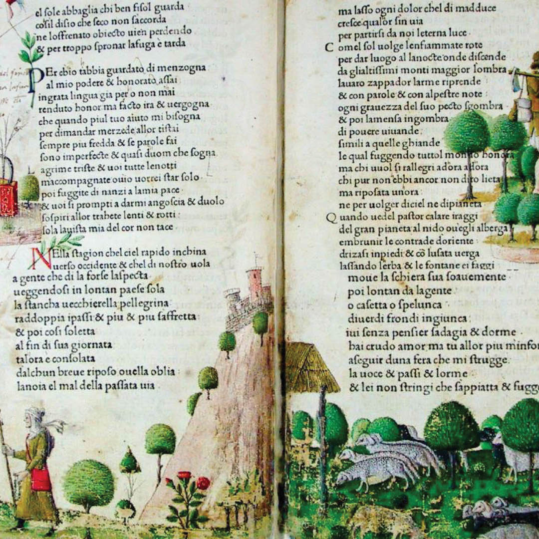 Foto di un libro antico con miniature