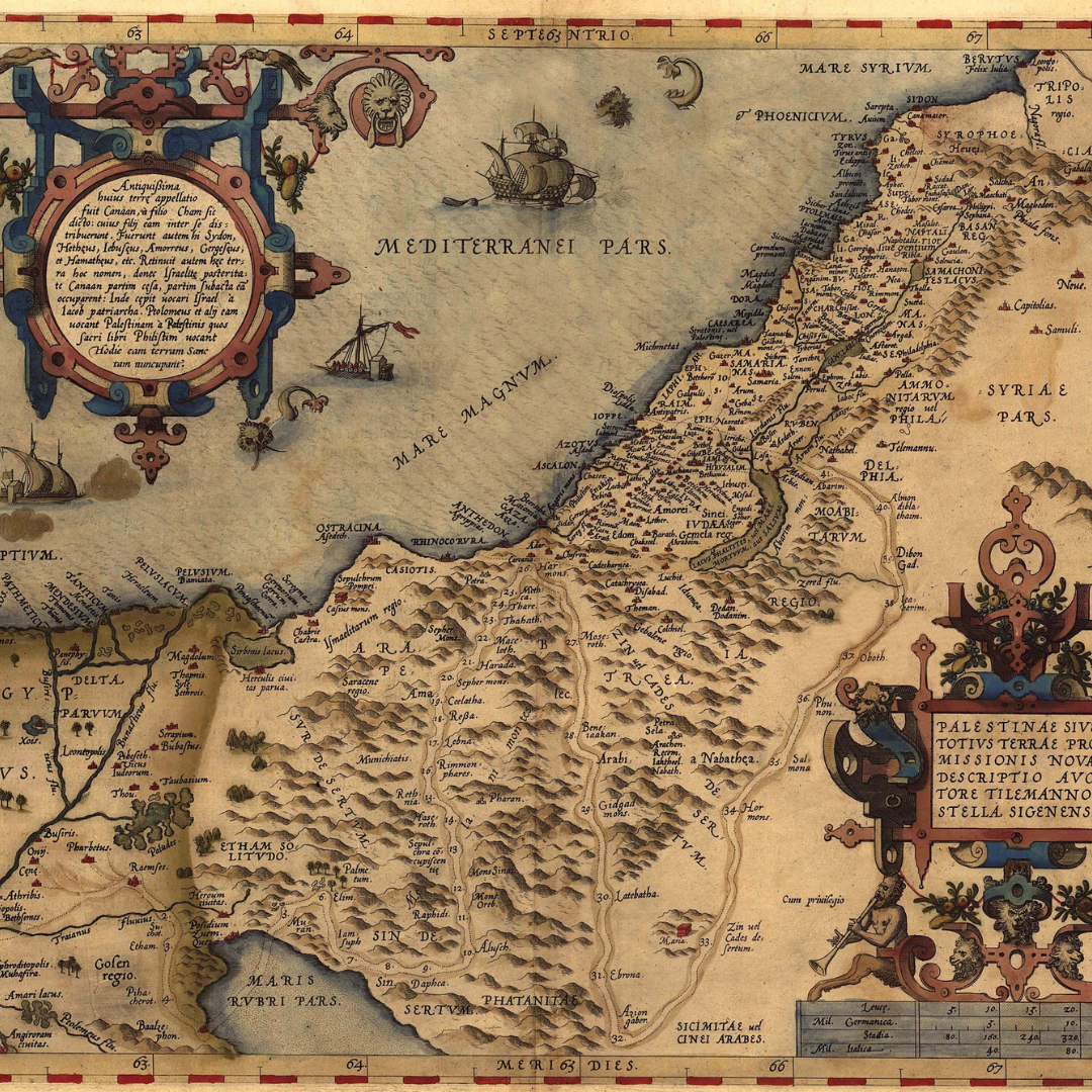 vecchia cartina della Palestina